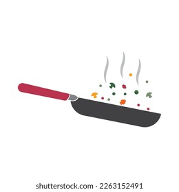 Cooking pan icon restaurant logo vector design