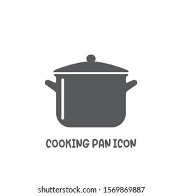 Cooking pan icon simple silhouette flat style vector illustration on white background.