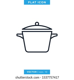 Cooking Pan Icon Vector Design Template. Editable Stroke