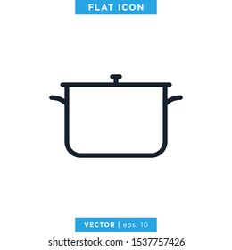 Cooking Pan Icon Vector Design Template. Editable Stroke