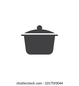 Cooking pan icon vector, filled flat sign, solid pictogram isolated on white. Kitchen pot symbol, logo illustration.