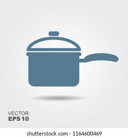 Cooking pan icon vector, filled flat sign, solid pictogram isolated on white. Kitchen pot symbol, logo illustration