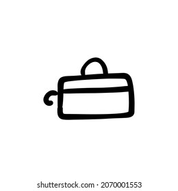 cooking pan icon in vector. Logotype - Doodle