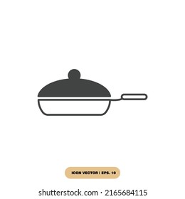 Símbolo de símbolo de la sartén de cocina vectores para web infográfica