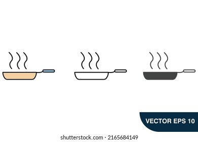 Símbolo de símbolo de la sartén de cocina vectores para web infográfica