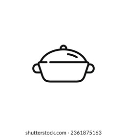 Cooking pan line icon isolated on white background