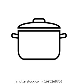 Cooking pan line icon, logo isolated on white background