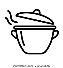 Cooking pan line icon pot icon vector isolated