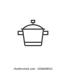 Cooking pan outline icon. linear style sign for mobile concept and web design. Saucepan simple line vector icon. Symbol, logo illustration. Pixel perfect vector graphics