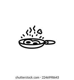 Cooking, pan outline icons. Vector illustration. Editable stroke. Isolated icon suitable for web, infographics, interface and apps.