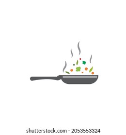 Cooking pan restaurant logo vector design