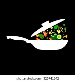 cooking pan saucepan kitchen food illustration object pot vector cook