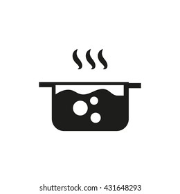 Cooking pan sign icon. Boil or stew food symbol boiling icon