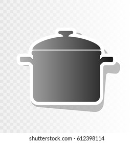 Cooking pan sign. Vector. Blackish icon on transparent background with transition.