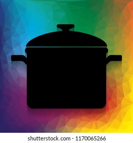 Cooking pan sign. Vector. Flat style black icon on white.