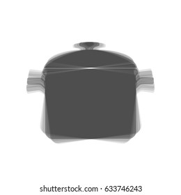 Cooking pan sign. Vector. Gray icon shaked at white background.