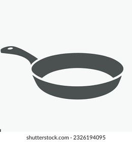 Cooking Pan Silhouette with Handle , Kitchen Utensil Vector Art