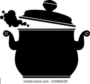 Cooking Pan (silhouette) over white