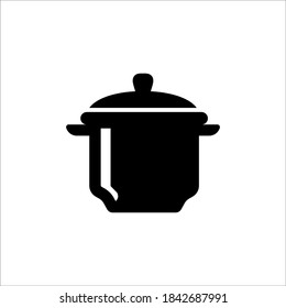 cooking pan, steam pot, icon, glyph style design