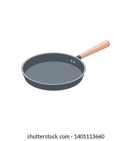 Cooking pan. Vector 3d isometric color icon new flat style. Creative illustration, idea for infographics.