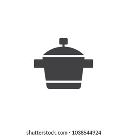 Cooking pan vector icon. filled flat sign for mobile concept and web design. Saucepan simple solid icon. Symbol, logo illustration. Pixel perfect vector graphics