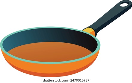 cooking pan vector illustration, kitchen frying pan vector design