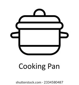 Cooking Pan Vector outline Icon Design illustration. Kitchen and home  Symbol on White background EPS 10 File