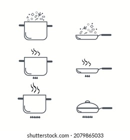   Cooking pans isolated on white,vector ,illustration