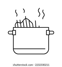 cooking pasta line icon vector. cooking pasta sign. isolated contour symbol black illustration