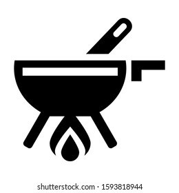 cooking pit icon isolated sign symbol vector illustration - high quality black style vector icons
