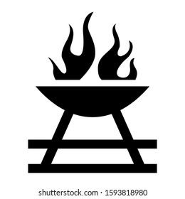 cooking pit icon isolated sign symbol vector illustration - high quality black style vector icons
