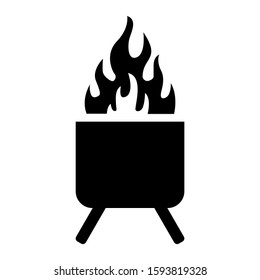 cooking pit icon isolated sign symbol vector illustration - high quality black style vector icons

