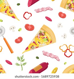 Das Cooking Pizza Design Element kann für Website, Kochbuch, Restaurant-Menü, Wrapping Paper Vektorillustration Illustration verwendet werden.