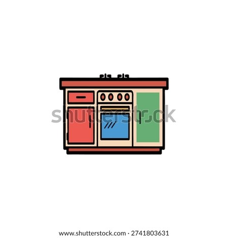 cooking place icon with aesthetic appearance
