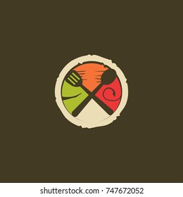 Cooking Plate Spoon Vintage Logo