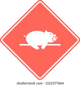 cooking pork pink vector sign