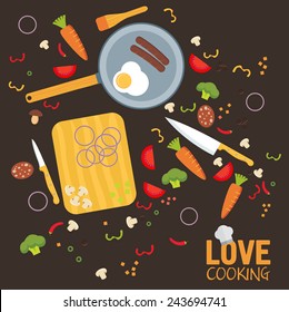 Cooking poster design. Vector illustration