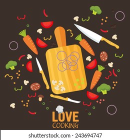 Cooking poster design. Vector illustration