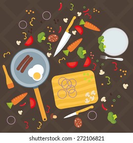 Cooking poster design. Vector illustration