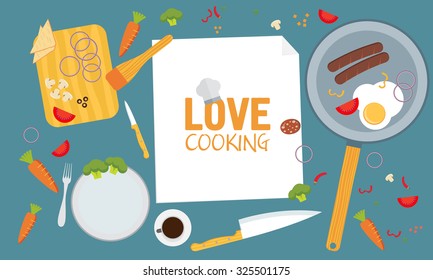 Cooking poster design. Vector illustration