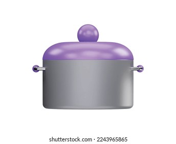 Cooking pot  with 3d vector icon cartoon minimal style