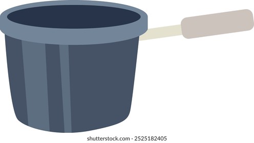 cooking pot with a beige handle