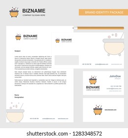 Cooking pot Business Letterhead, Envelope and visiting Card Design vector template