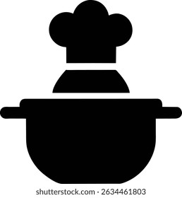 Cooking Pot Chef Hat Icon Vector Graphic