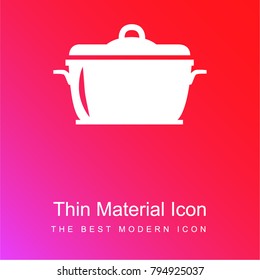 Cooking pot with cover red and pink gradient material white icon minimal design