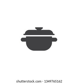 Cooking pot cover vector icon. filled flat sign for mobile concept and web design. Saucepan glyph icon. Kitchen utensils symbol, logo illustration. Pixel perfect vector graphics
