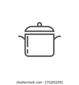 Símbolo de icono de la cubierta de la olla de cocina aislado en fondo blanco