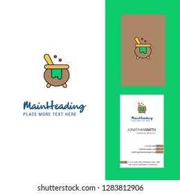 Cooking pot Creative Logo and business card. vertical Design Vector