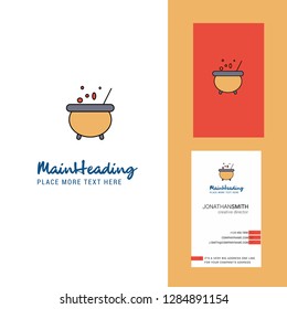 Cooking pot Creative Logo and business card. vertical Design Vector