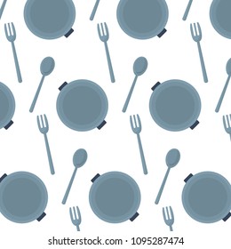 cooking pot and cutlery kitchen utensils background